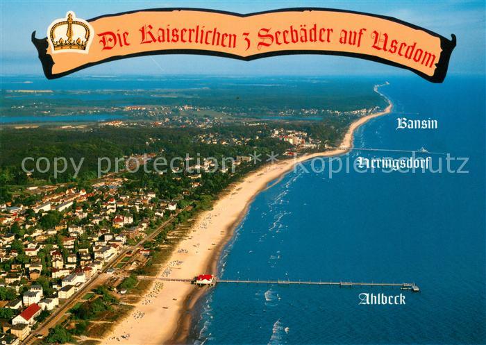 Ahlbeck Ostseebad mit Heringsdorf und Bansin Fliegeraufnahme