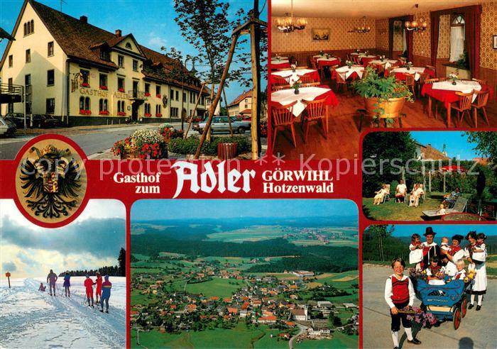 Goerwihl Gasthof zum Adler Gastraeume Garten Trachtengruppe Panorama