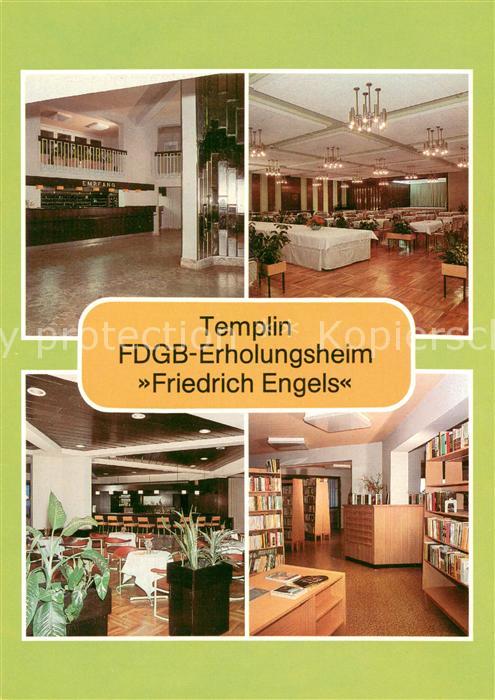 Templin FDGB Erholungsheim Friedrich Engels Empfangshalle Restaurant I Dachcafe