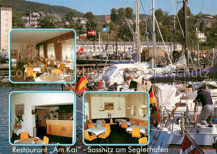 Sassnitz Ostseebad Ruegen Restaurant am Kai  Gastraeume Seglerhafen