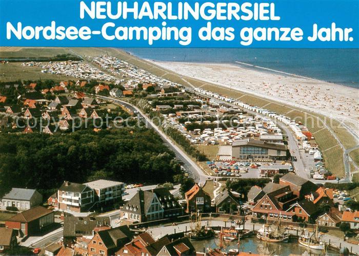 Neuharlingersiel Fliegeraufnahme mit Campingplatz