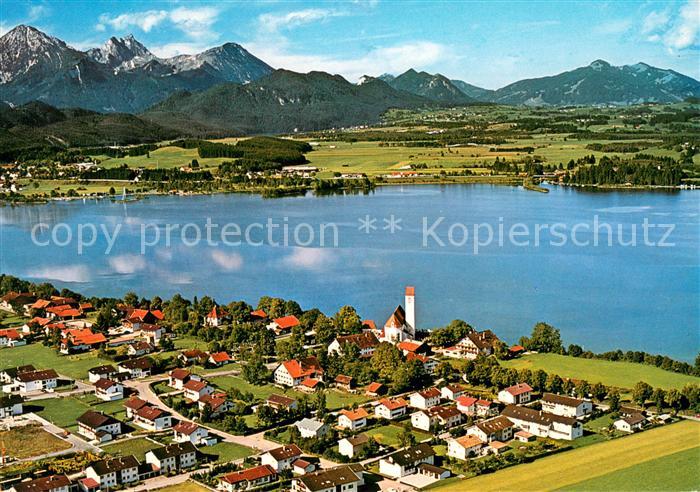 Waltenhofen Schwangau Fliegeraufnahme mit Forggensee und Allgaeuer Alpen Aggenst