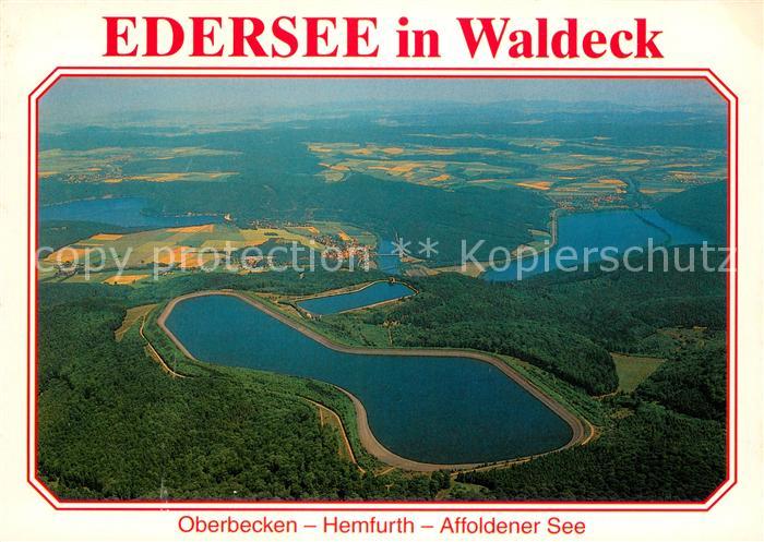 Edersee Fliegeraufnahme mit Oberbecken Hemfurt und Affoldener See