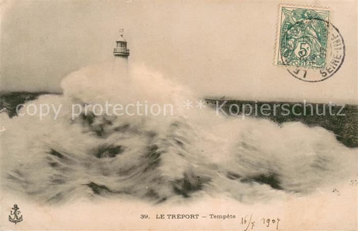 Leuchtturm Lighthouse Le Treport Tempete