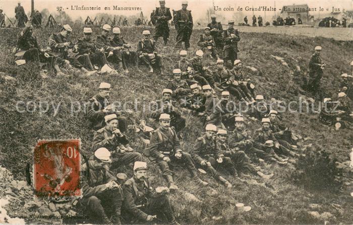 Militaria Frankreich Infanterie en Manoeuvres Coin de Grand