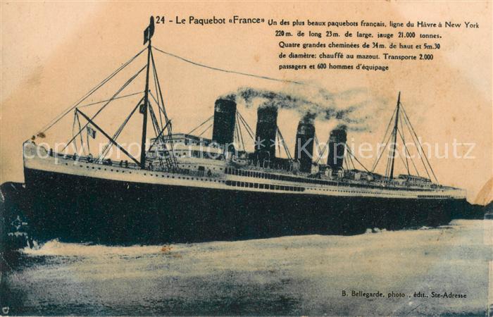 Dampfer Oceanliner Paquebot France