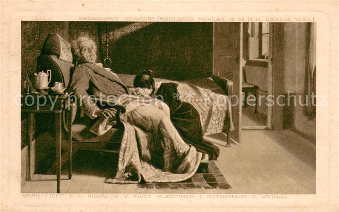 Goethe Johann Wolfgang von Rembrandt Gravure Mehr Licht Fritz Fleischer G?thehau