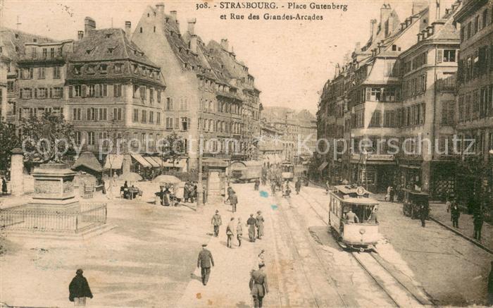 Strassenbahn Strasbourg Place Gutenberg Rue des Gran
