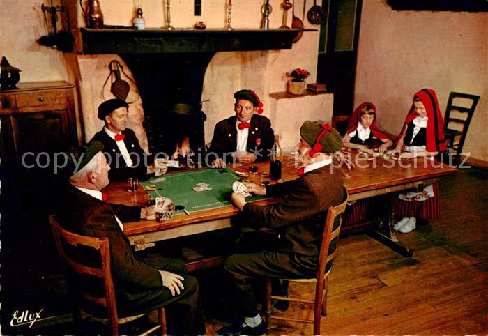 Kartenspiel-Postkarte Folklore Bigourdan Chanteurs Montagnard