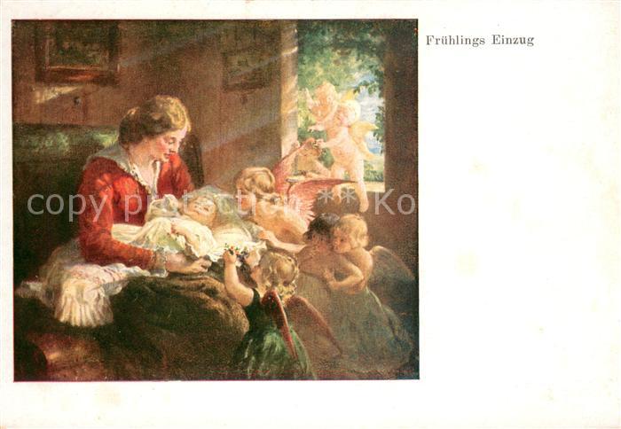 Kuenstlerkarte Karl Weber Fr?hlings-Einzug