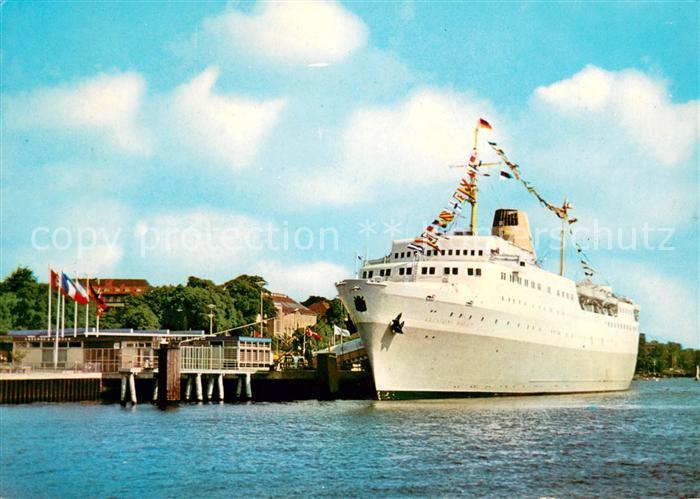 Schiffe Ships Navires F?hrschiff Kronprinz Harald Kiel Oslo-Kai