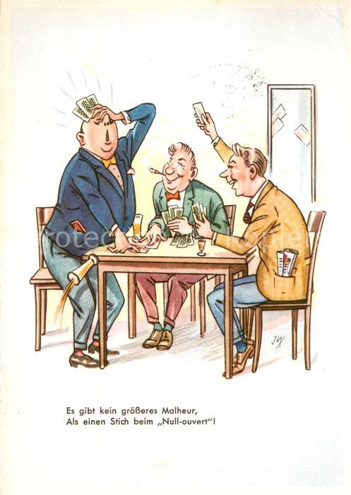 Kartenspiel-Postkarte Malheur Null-Ouvert