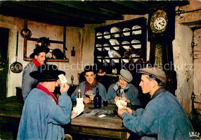 Kartenspiel-Postkarte Partie de Manille Limousin