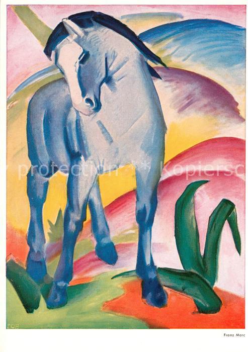 Kuenstlerkarte Franz Marc Blaues Pferd