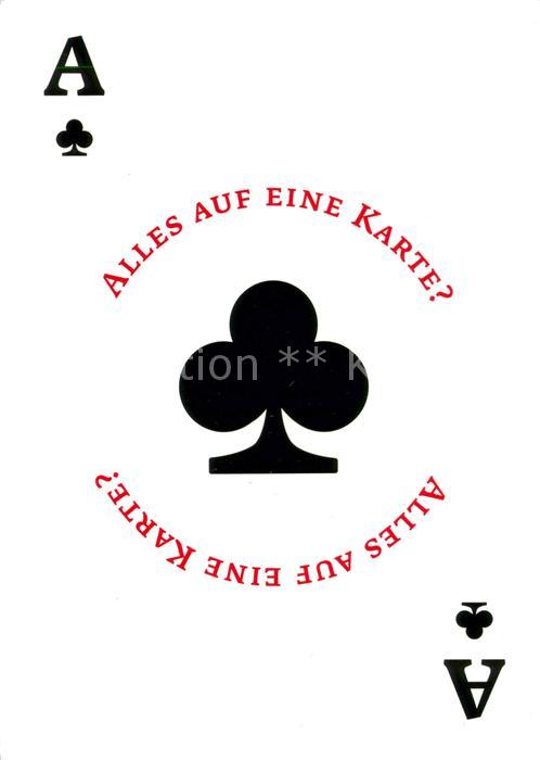 Kartenspiel-Postkarte Werbung Alles auf eine Karte