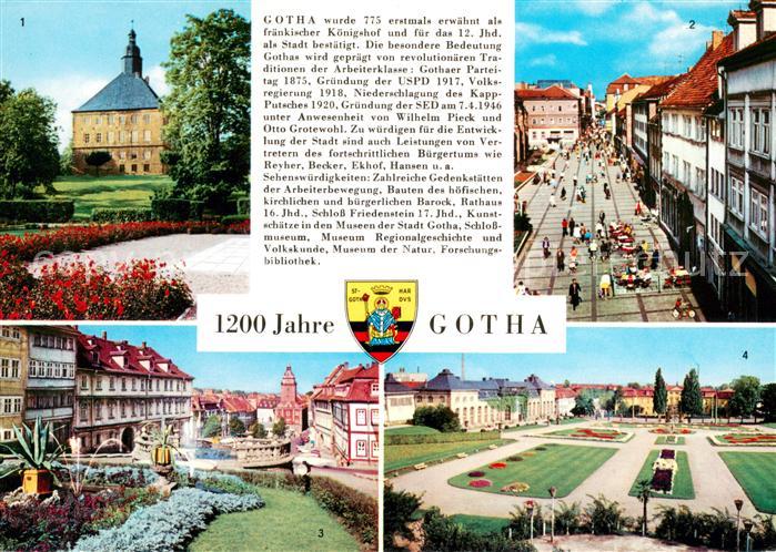 Chronik-AK Gotha Schloss Friedenstein Neumarkt Erfurter Strasse Orangerie