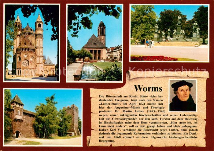 Chronik-AK Worms am Rhein Martin Luther