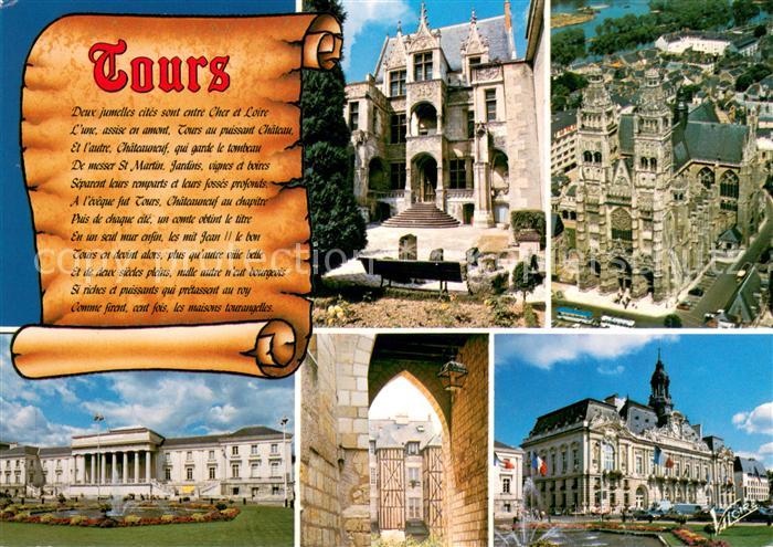 Chronik-AK Tours Hotel Gouin Cathedrale Saint-Gatien Hotel de Ville
