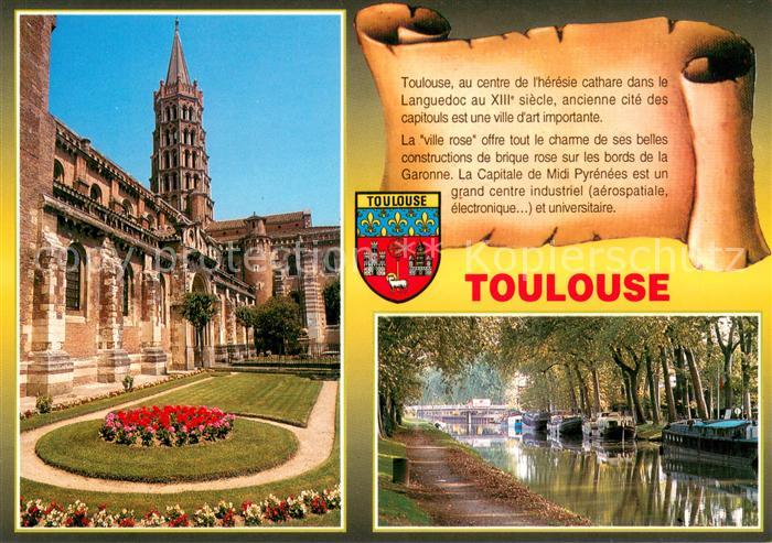 Chronik-AK Toulouse Basilique St. Sernin Canal du Midi