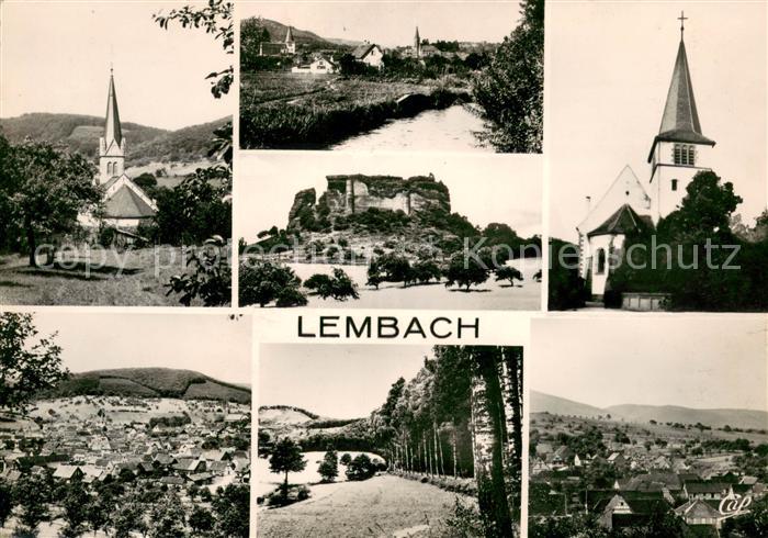 Lembach Bas Rhin Elsass Eglise catholique La Sauer Eglise protestante Ruine Flec