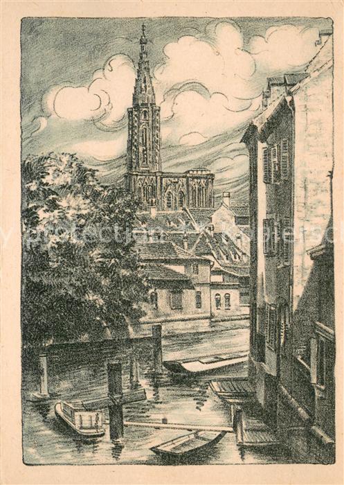 Strasbourg Alsace Vue sur la Cathedrale