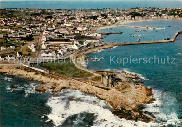 Quiberon Morbihan Port Maria et le chateau du Turpot Vue aerienne