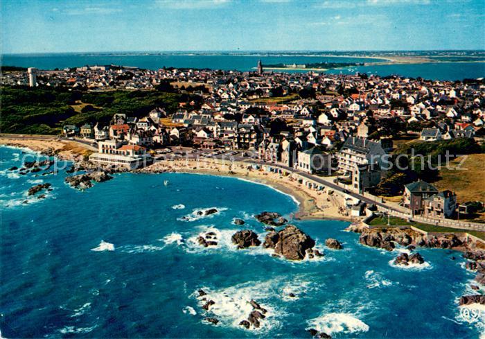 Le Croisic Plage de Port Lin et vue generale aerie