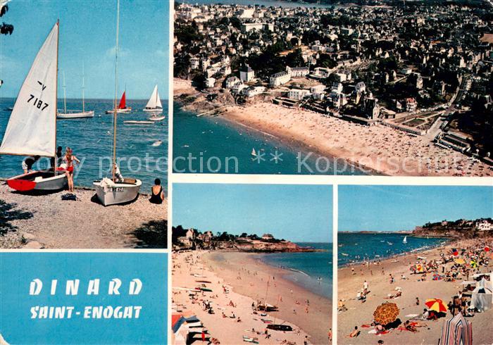 Dinard 35 St Enogat Ecole de Voile Vue generale Deux aspects de la plage