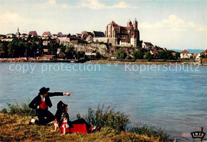 Neuf-Brisach Neu-Breisach Partie am Rhein mit Muenster