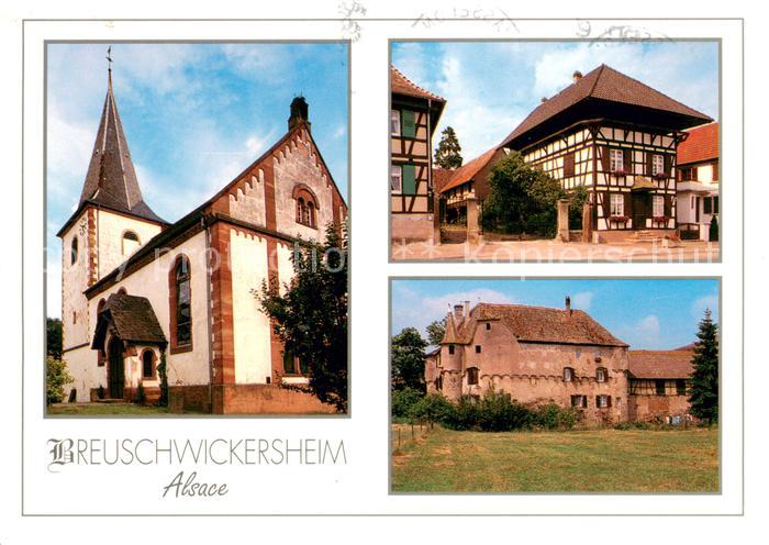 Breuschwickersheim Temple Protestant Chateau Maison a colombages Ancienne Teintu