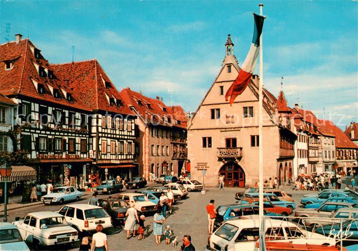 Obernai Bas Rhin La place du Marche et l’ancienne Halle aux Bles
