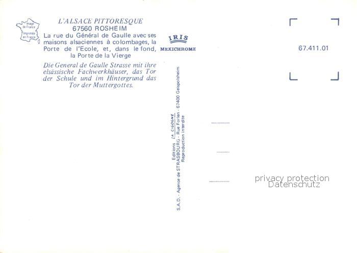 Rosheim Elsass Lothringen La rue du General de Gaulle avec ses maisons alsacienn – Bild 2
