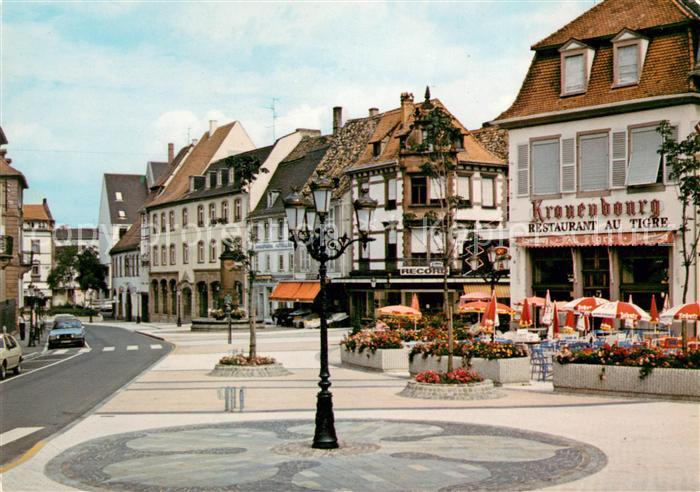 Haguenau Bas Rhin Place d’Armes entree zone pietonne