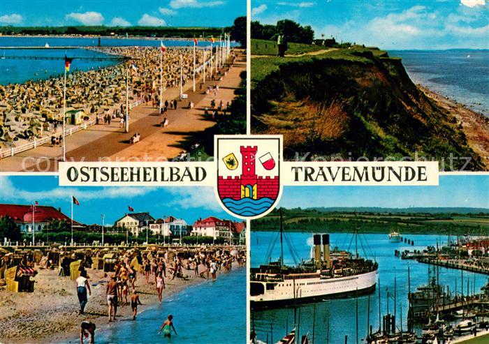Travemuende Ostseebad Strandpartien Steilkueste Fahrgastschiff