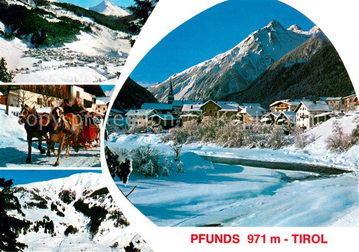 Pfunds Winterpanoramen Pferdeschlitten