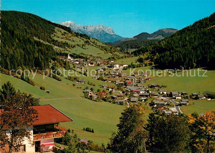 Oberau Wildschoenau Tirol Panorama mit Wildem Kaiser