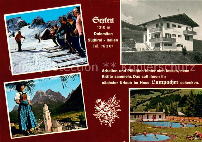 Sexten Sesto Suedtirol Haus Lampacher Skikurs Schwimmbad