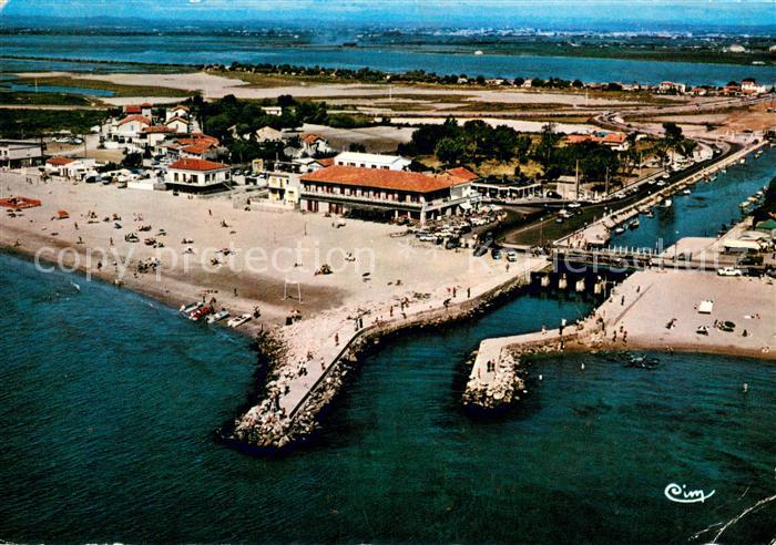 Carnon Plage Vue aerienne sur le Canal et la Plage