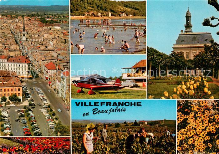 Villefranche en Beaujolais Vue aerienne La Plage Panorama Chateau