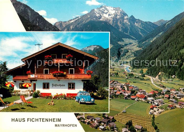 Mayrhofen Zillertal Haus Fichtenheim Fliegeraufnahme