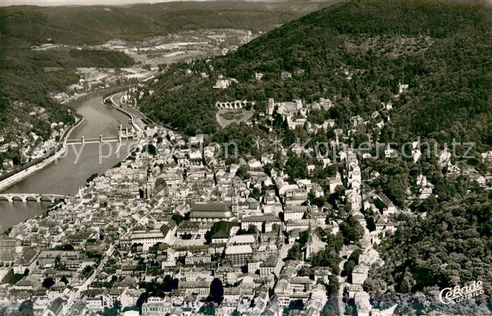 Heidelberg Neckar Altstadt mit Schloss Fliegeraufnahme