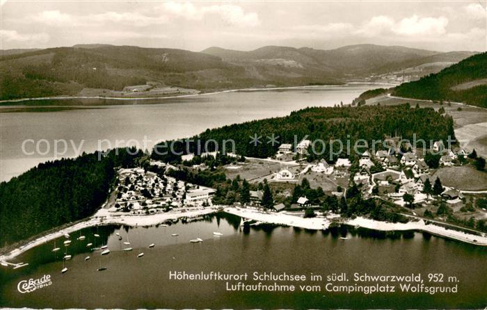Schluchsee Hoehenluftkurort Schwarzwald Campingplatz Wolfsgrund Fliegeraufnahme