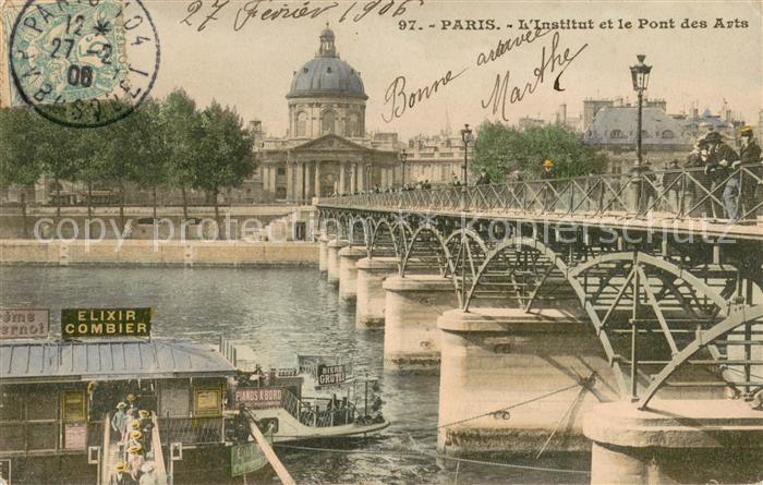 Paris Institut et Pont des Arts sur la Seine