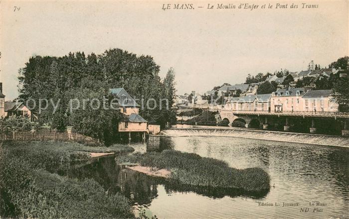 Le Mans Sarthe Moulin d_Enfer et Pont des Trams