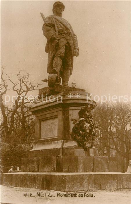 Metz 57 Moselle Monument au Poilu Statue