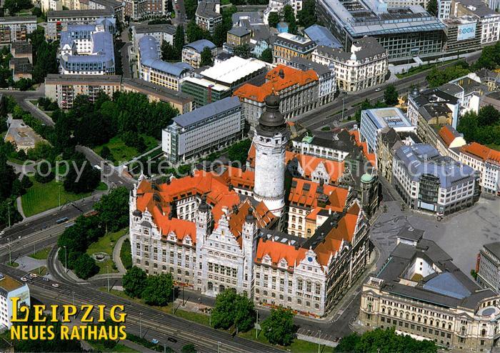 LEIPZIG Sachsen Neues Rathaus Fliegeraufnahme