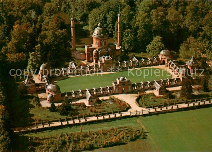 Schwetzingen Moschee im schoensten Schlossgarten Deutschlands Fliegeraufnahme
