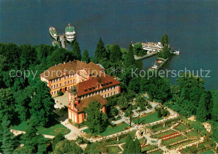 Insel Mainau Schloss Kirche Schlossterrasse Rosengarten Fliegeraufnahme