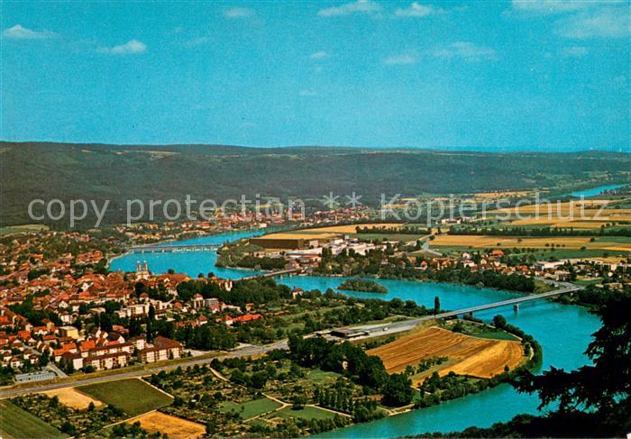 Bad Saeckingen am Hochrhein mit Stein Fliegeraufnahme