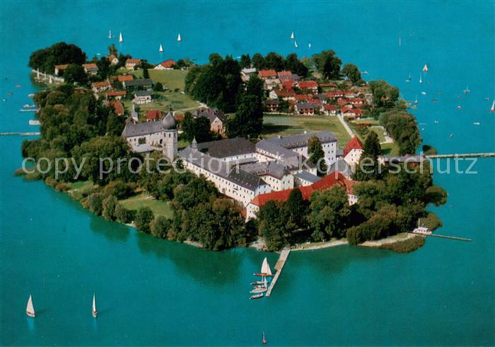 Fraueninsel Chiemsee Abtei Frauenwoerth Fliegeraufnahme